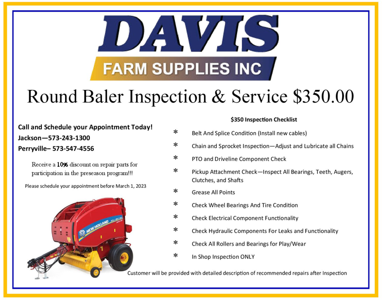 Winter Parts And Services Specials Davis Farm Supplies, Inc
